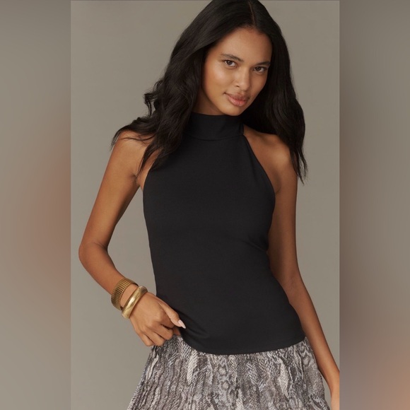 Anthropologie Tops - 🖤 Anthropologie Mock Neck Open-Back Tank Top | NWT | Size XL